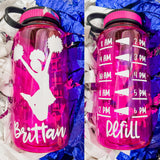 Cheerleader Water Bottle Tracker | Motivational Water Bottle | Cup for Water |Personalized Water Bottle Hourly Time Tracker | Cheer Bottle