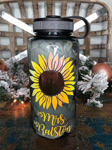 Sunflower Water Tracker Bottle